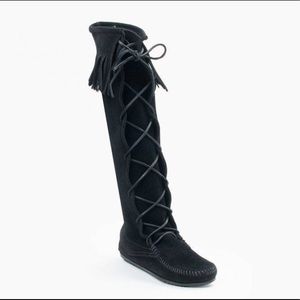 Minnetonka Front Lace Knee High Boot